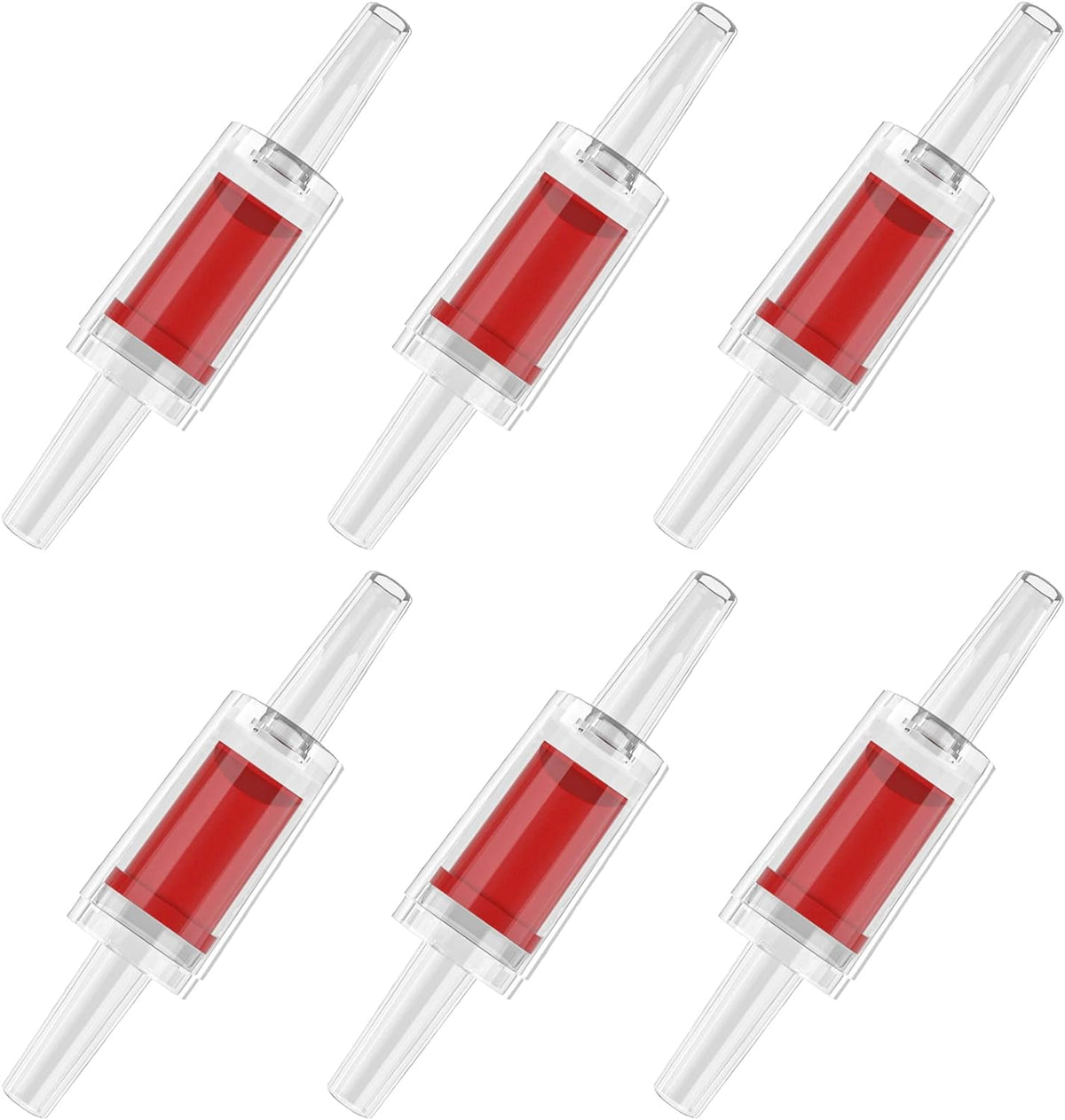 Pawfly Aquarium Check Valves Plastic One Way Non-Return Check Valve - Red / 6 Pack