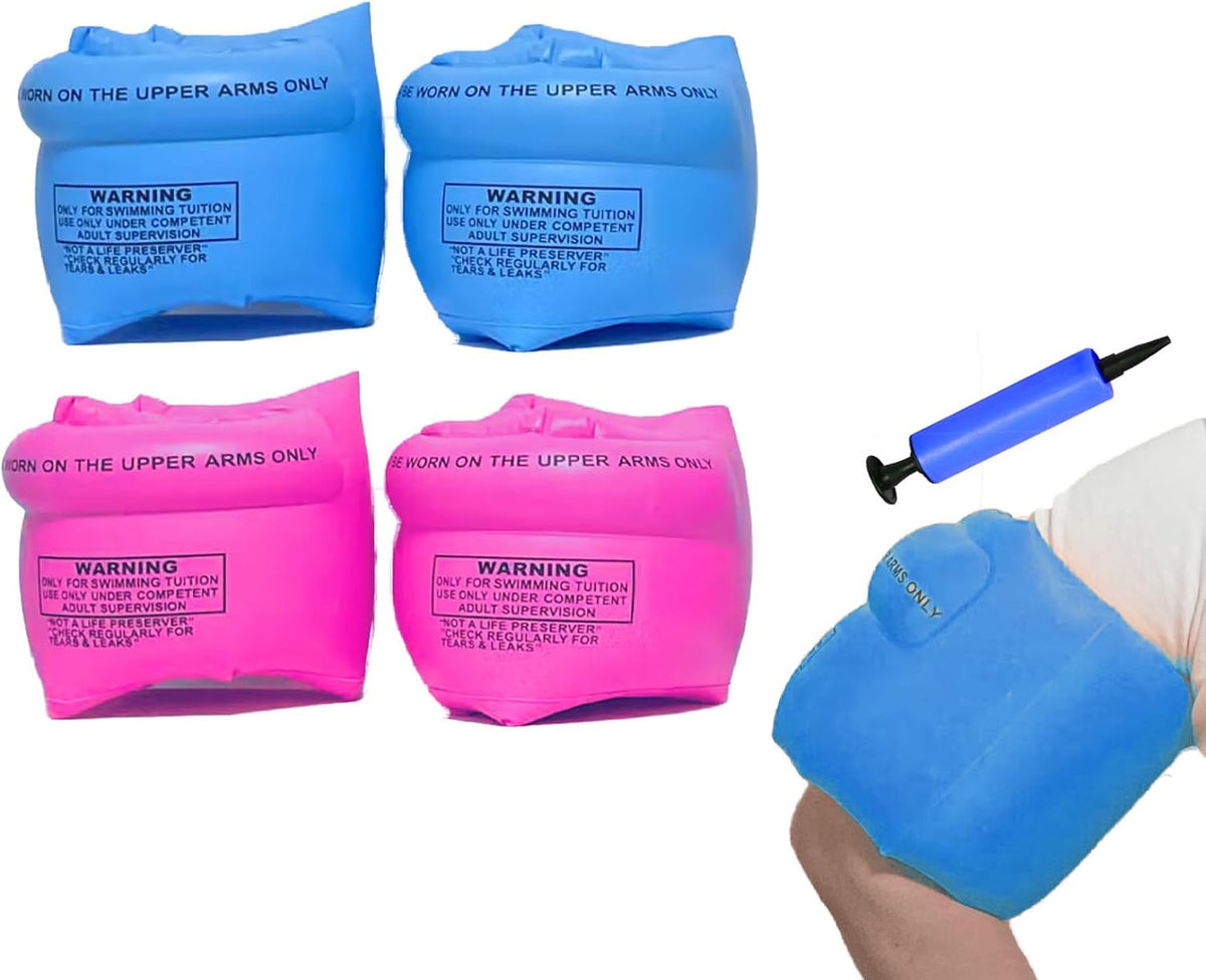 Ztikug inflatable arm floaties, 2 pack of PVC swim arm bands with inflater - view 7