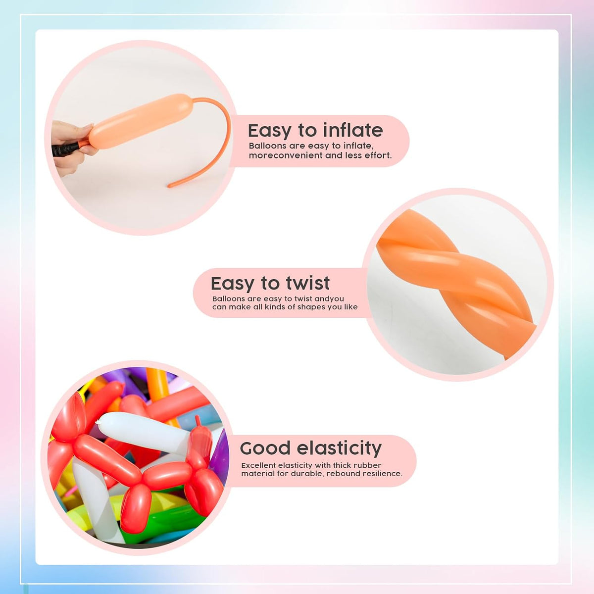 260 Balloons - Clear Long Balloons for Tying Balloon Arch & Balloon Ties – Fun for Kids & Family - Peach - image 4