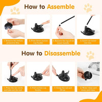 Pawaboo Cat Feather Toys, Interactive Cat Wand Toy with 2-Slot Super Suction Cup, Detachable 2 PCS Spring Cat Wand & 7 PCS Cat Teaser Replacement with Bells, Funny Kitty Toys for Indoor Kittens Play