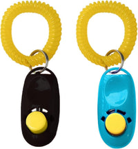 SunGrow 2-Pack Dog Clicker for Training with Wrist Bands - 2 Pieces (Black & Blue)