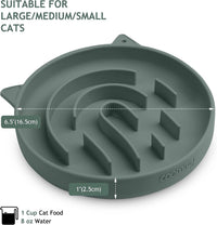 Coomazy Slow Feeder Cat Bowl Silicone Pet Puzzle Feeder for Slow - Green / 1 Cup - image 3