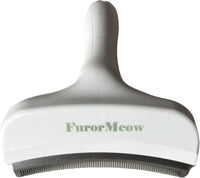 Pet Deshedding Tool with Curve Blade, Cat Grooming Brush - Large / White