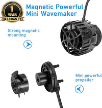 hygger Quiet Magnetic Aquarium Wave Maker, 2600GPH DC 24V Powerhead with Digital Led Display Controller, Submersible Water Inverter Circulation Pump for Fish Tank 26-55 Gallon