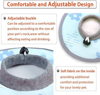 Cat Cone Collar 2pcs Adjustable Protective Collar for Pet Cat Recovery Collar Wound Healing (B-Blue Flower, M+L)