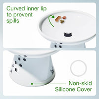 Necoichi Extra Wide Raised Cat Food Bowl, Elevated, Prevent Neck & Whisker Fatigue, Dishwasher and Microwave Safe, No.1 Seller in Japan! (Cat, Extra Wide)
