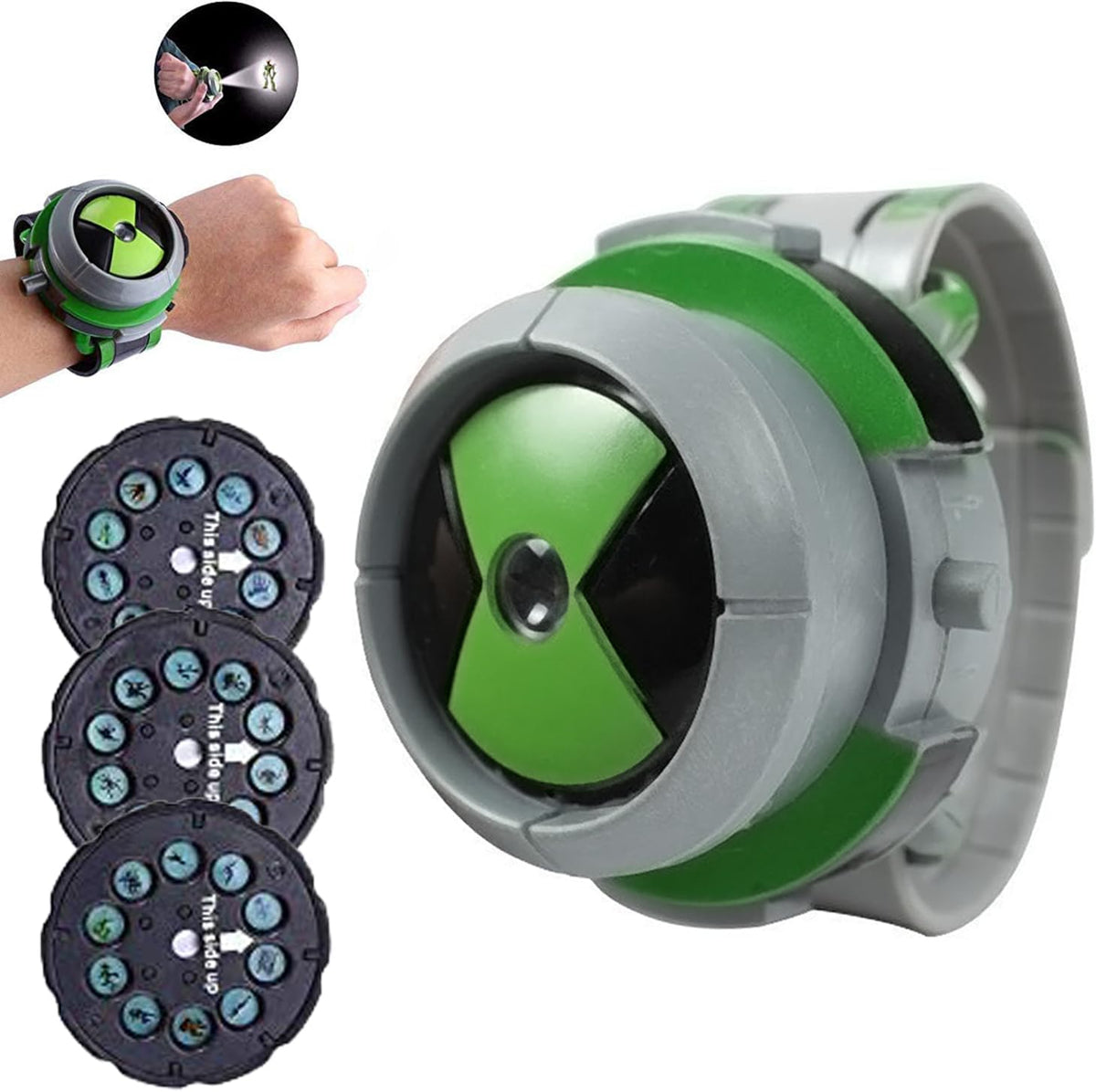 Eonthry Ben Omnitrix projector watch toy with adjustable band and 3 image cards