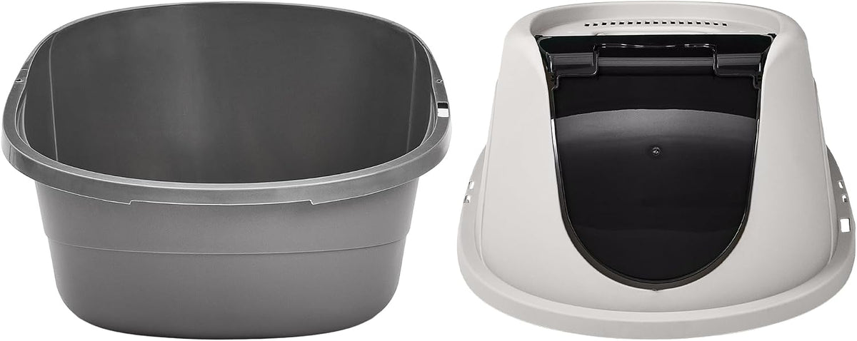 Amazon Basics No-Mess Hooded Enclosed Cat Litter Box with Odor - Large (Pack of 1) - image 3