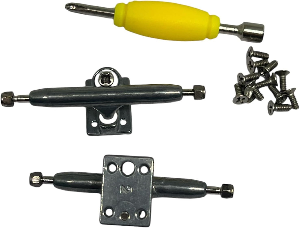 LEEFAI G4 raw metal pro fingerboard trucks with inverted kingpin, screws and install tool - view 5