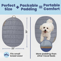 Travel Dog Bed, Foldable & Packable with Carry Bag, Black - Foggy Trail / Small - image 2