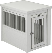 New Age Pet ECOFLEX Large Furniture Style Dog Crate & End Table - Antique White / 23.8"L x 18.2"W x 22.2"H