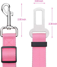 Elisel Elisel 2 Packs Adjustable Length Pet Dog Cat car seat Belt Pet - Pink - image 2