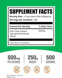 BulkSupplements.com Cat's Claw Extract Powder - Cat's Claw Supplement, Cats Claw Powder - Herbal Supplement, Gluten Free, 500mg per Serving, 250g (8.8 oz) (Pack of 1)