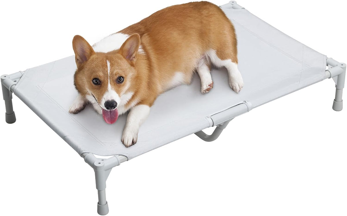 Love&go Elevated Dog Bed with Metal Frame - M - Grey / Medium-29.9x19.5x5.5 inch - image 2