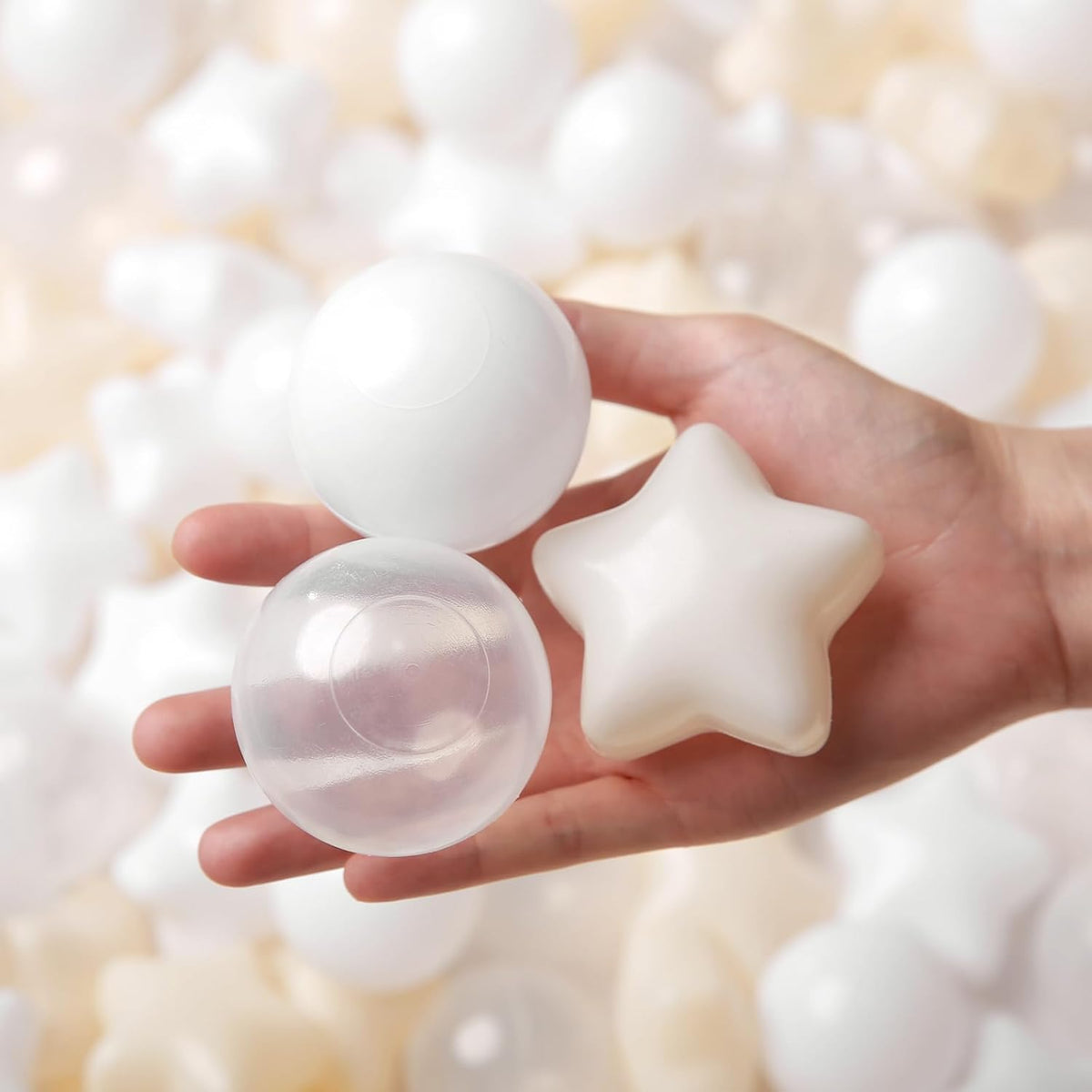 TRENDPLAY Star Ball Pit Balls for Toddlers 50 100 200 Count Star - Beige / 100 - image 2