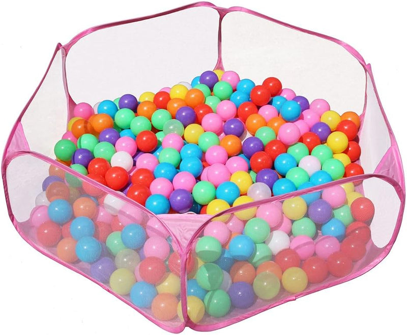 Portable Cute Blue Hexagon Children Ball Pit - Pink