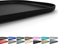 Silicone Pet Feeding Mat with Raised Edge for Food and Water, Dog Bowl Mats, Cat Bowls Placemat with High Lip for Floor Waterproof, Rubber Tray for Cats and Dogs 24 x 16 x0.8 Black