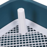 Fabater Dog Potty Toilet Training Tray, Portable Multifunctional Mesh Puppy Training Toilet Pad Holder with Bafflel for Small Dogs Puppies (Peacock Blue)