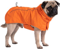 Spark Paws Dog Raincoat, Waterproof Rain Jacket w/Hood - Orange / Large
