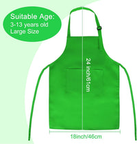 5 Pack Kids Apron Adjustable Children Apron with 2 Pockets Children - Green / 10 - image 2