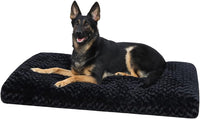 KSIIA Washable Dog Bed Medium Size Dog Crate Bed Plush Pet Mat - Black / 47.0"L x 29.0"W x 4.0"Th