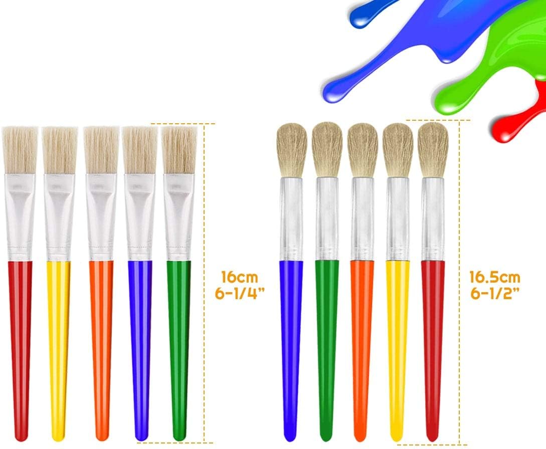 10Pcs Paint Brushes for Kids - Large - image 3