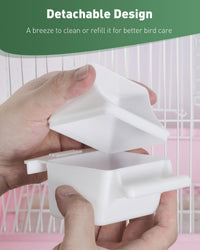 Pawfly 2 Pcs Bird Feeder, Hanging Plastic Water Dispenser with Hooks, Food Bowl for Small Parakeet - 1 PC - image 2