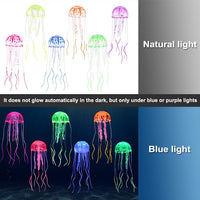 4 Pack Glow Aquarium Decorations Coral Reef Glowing Mushroom Anemone - 6 Colors Jellyfish - image 2
