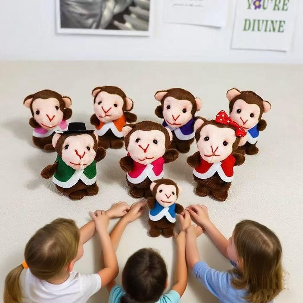 7-pack of plush 5 little monkeys finger puppets for kids storytelling - view 9
