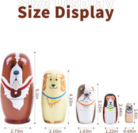 Russian Nesting Dolls, Bear Wooden Stacking Set - Dog - image 2