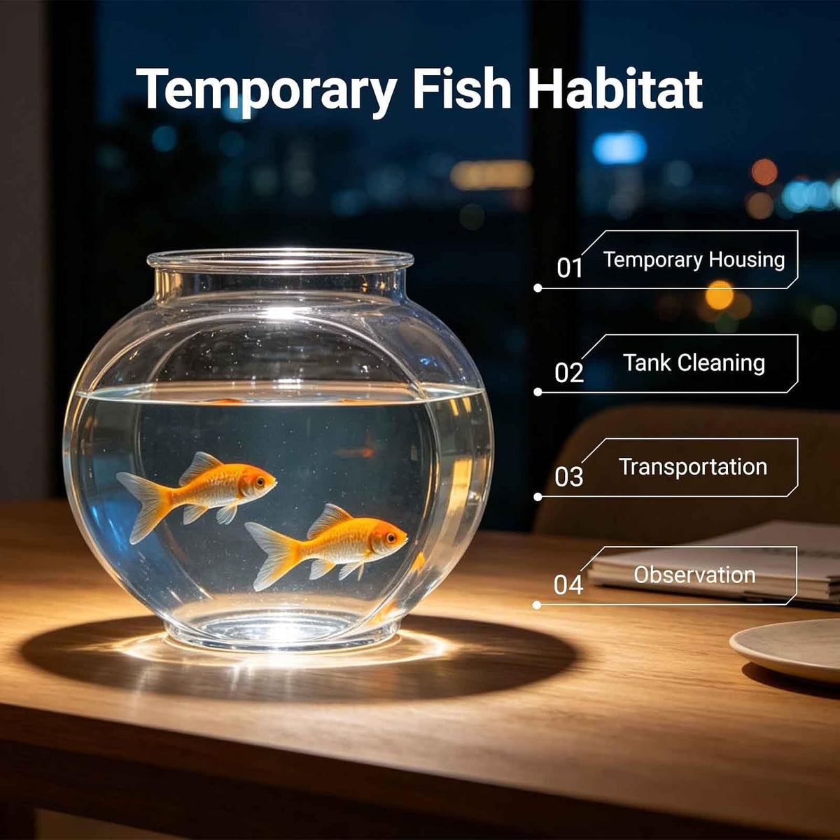 Koller Products 1-Gallon Plastic Oval Fish Bowl - image 2
