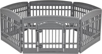 IRIS USA 4-Panel Dog Playpen, Pet Enclosure - 6 Panel - 24" H / Gray - image 2