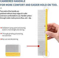 Metal Dog Grooming Combs Shedding Tangles, Knots, Mats. - Medium / gold - image 4