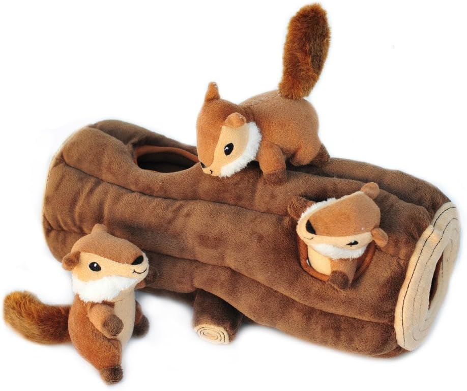 ZippyPaws Burrow Interactive Dog & Puppy Toys for Boredom - Chipmunk Log - image 2