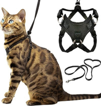 Houdini Escape Proof Cat Harness and Leash – Essentials for Cats - Vegan Leather / XL