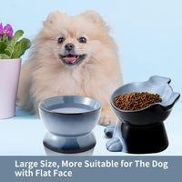 Nihow Elevated Ceramic Dog Bowls: 6.5 Inch Raised Dog Bowl for Food - 8.5 OZ + 22 OZ (2 Bowls) / Gray - image 3
