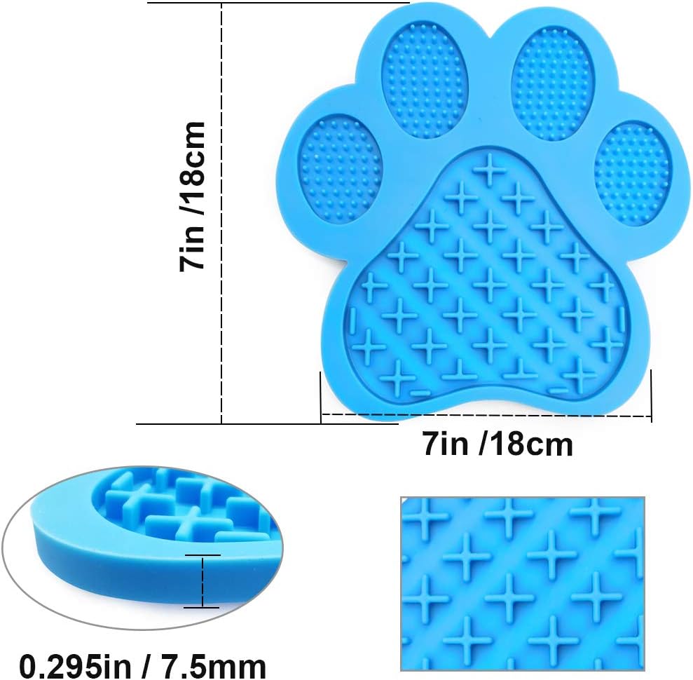Dog Lick Pad, Dog Feeding Mats Slow Eating Pet Mat with Super Suction for Dogs Licking Peanut - Ocean Blue - image 2