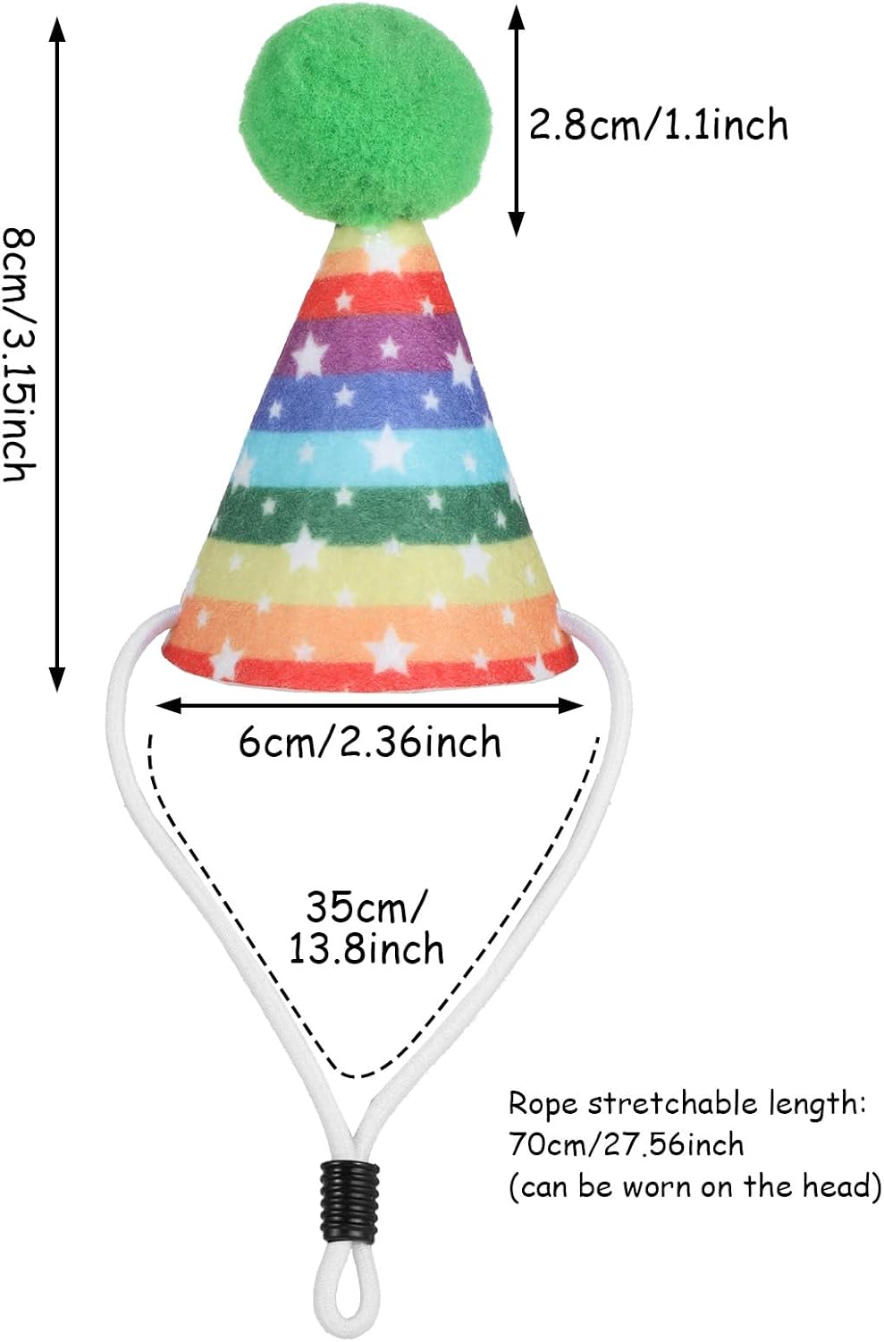 10pcs Colorful Mini Party Hats - Dark - image 2