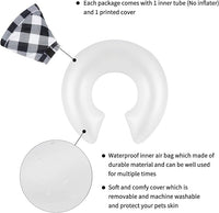 CuteBone Inflatable Dog Cone with Removable Soft Fleece Covers for Small/Medium/Large Dogs and Cats Neck Donut Collar After Surgery GWB03L