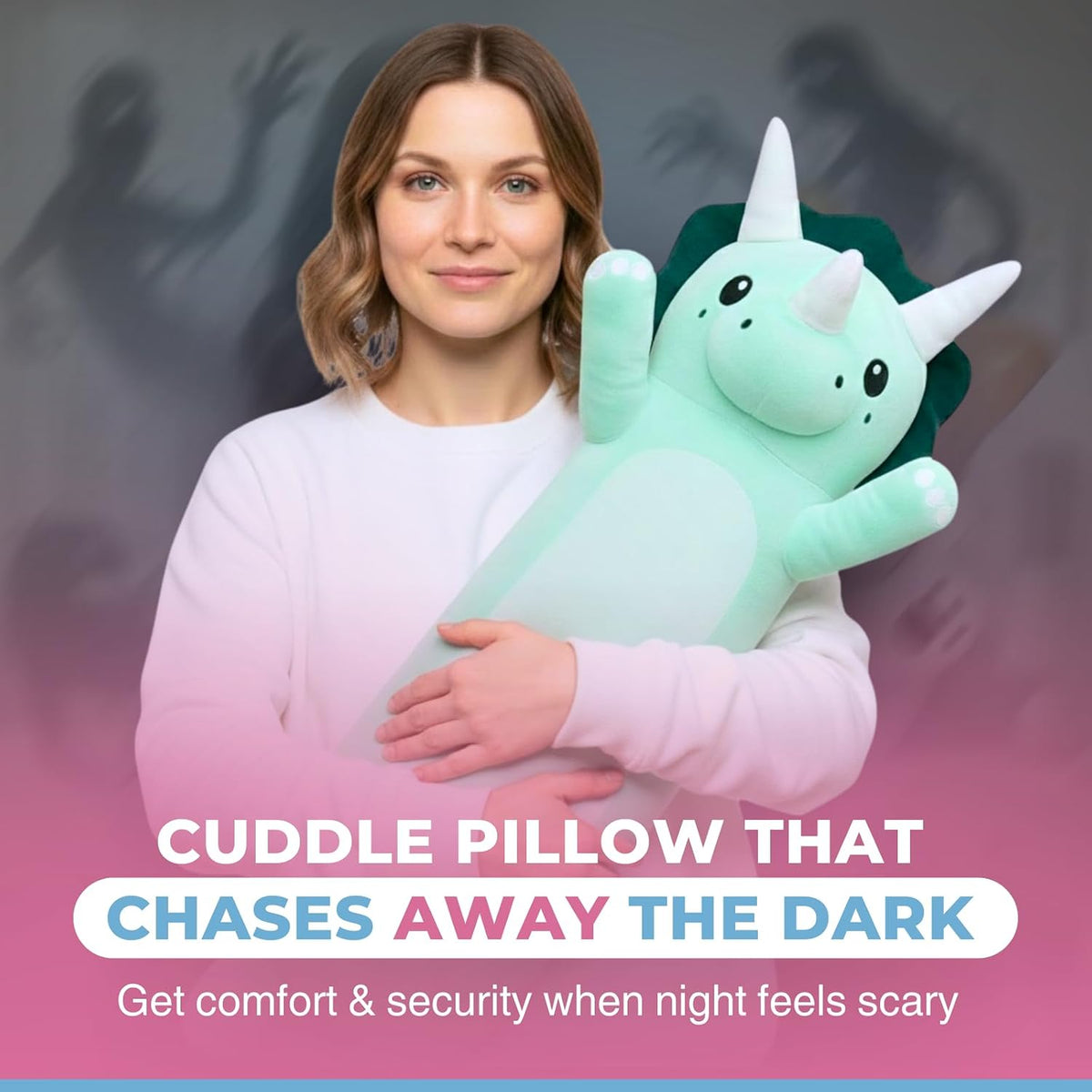 Cuddle Paws Unicorn Plush Body Pillow for Kids, Soft Toy - Dinosaur / Small - 23 Inches - image 3