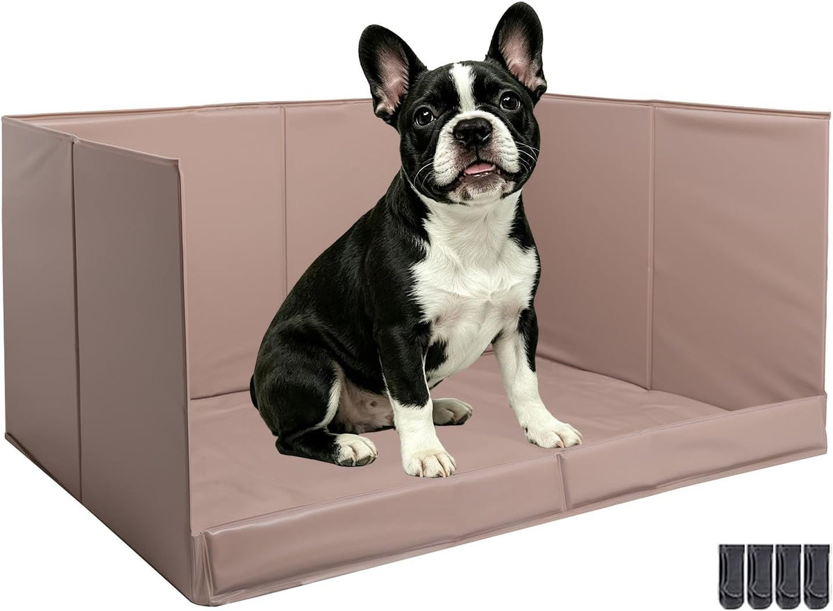 Dog Litter Box with High Walls - Warm gray / S-23.6''Lx23.6''Wx12''H