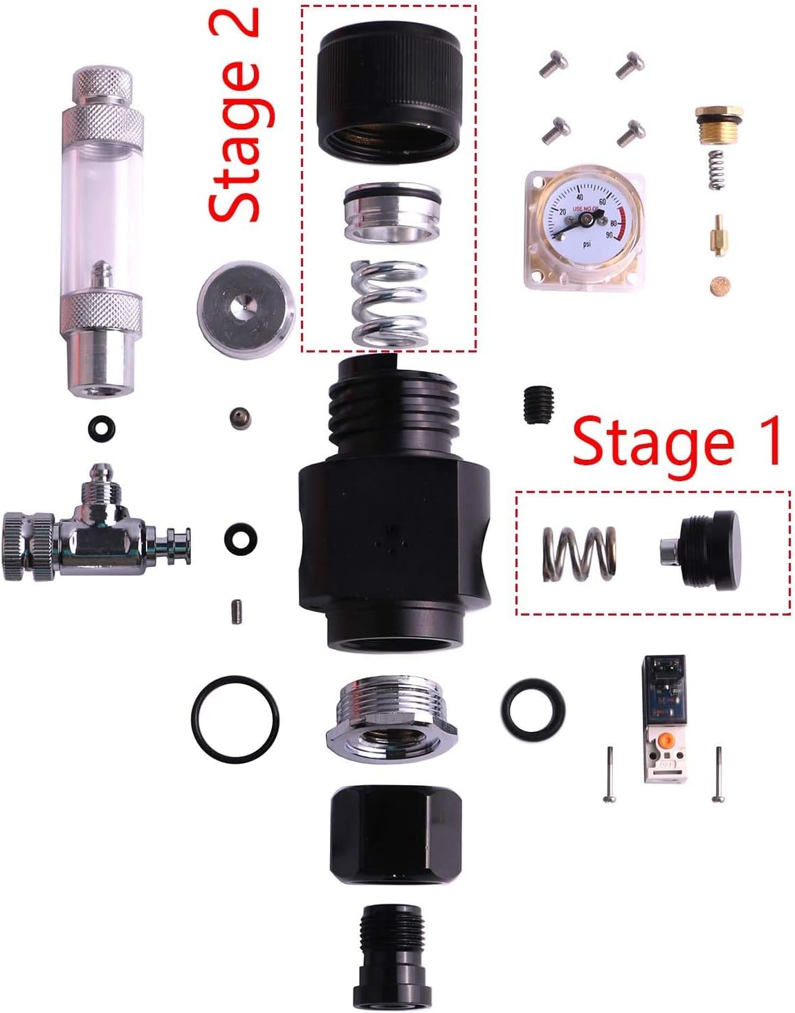 FZONE Dual Stage Mini Aquarium CO2 Regulator for Paintball Tank - image 2