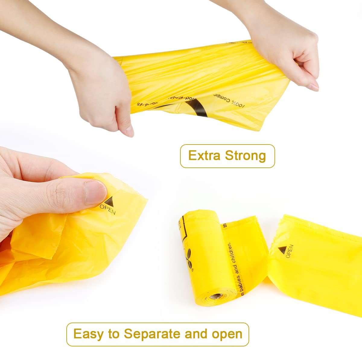 Certified Home Compostable Dog Poop Bags, 270 Plant Based Bags – Essentials for Dogs - Maize Yellow / 120 Count (Pack of 1) - image 4