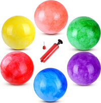 GCQJOQ 9 inch marbleized playground balls in six colors with a pump - view 3
