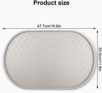 Dog Food Mat Spill-Proof Silicone Dog Bowl Mat Raised Edge Pet - Cream / 19"L x 12"W - image 2