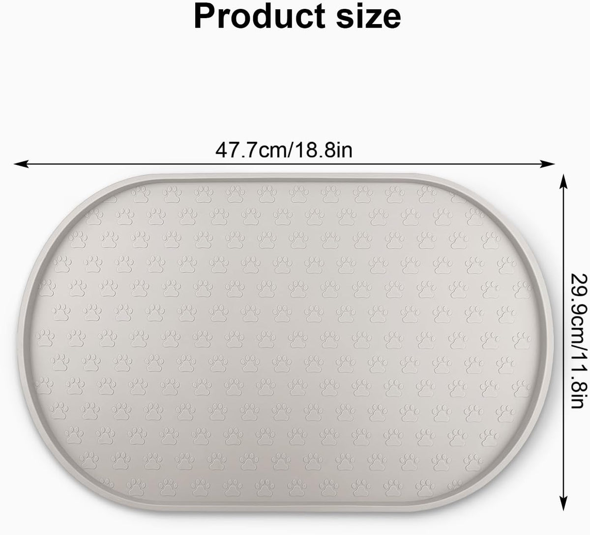 Dog Food Mat Spill-Proof Silicone Dog Bowl Mat Raised Edge Pet - Cream / 19"L x 12"W - image 2