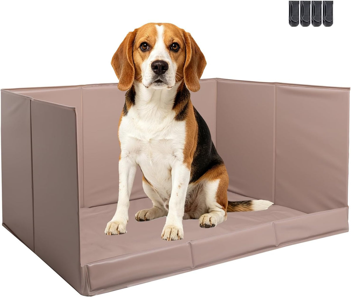 Dog Litter Box with High Walls - Warm gray / M-36''Lx23.6''Wx16''H