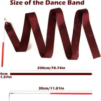 12PCS Red Dance Ribbons, Red Party Favors - Burgundy 12PCS - image 4