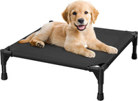 Love&go Elevated Dog Bed with Metal Frame - S - Black / Small-18.5x18.5x5.5 inch - image 3