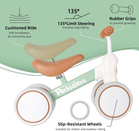 Balance Bike for 1+ Year Old Baby - Green - image 3